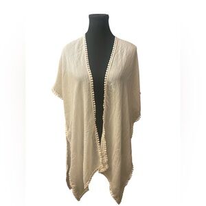 Steve Madden Cream Open Front Kimono GUC OSFM